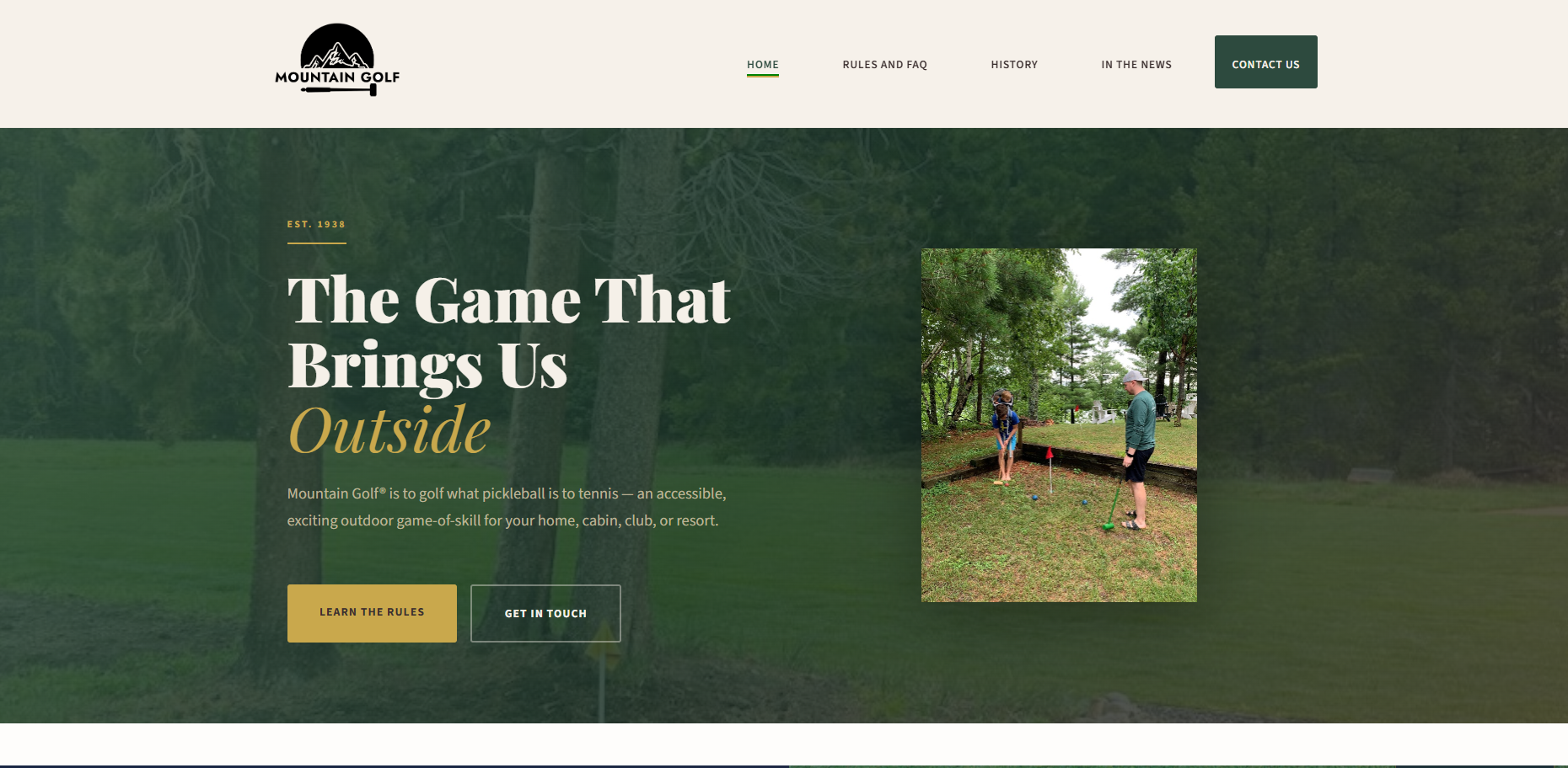 Mountain Golf website